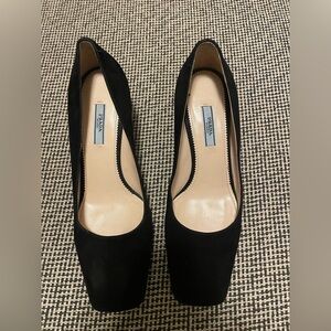 Prada Women's Classic Black Suede Heels